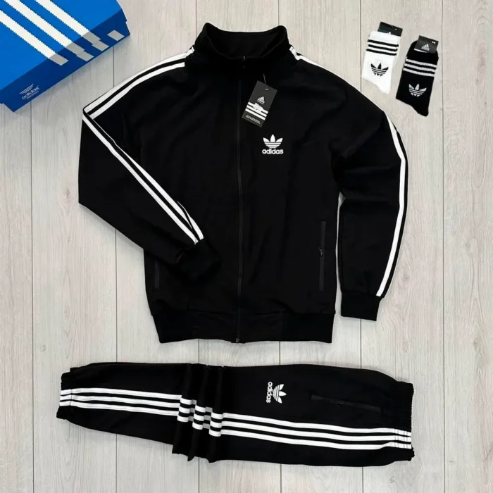 Чоловічий спортивний костюм Adidas чорний K