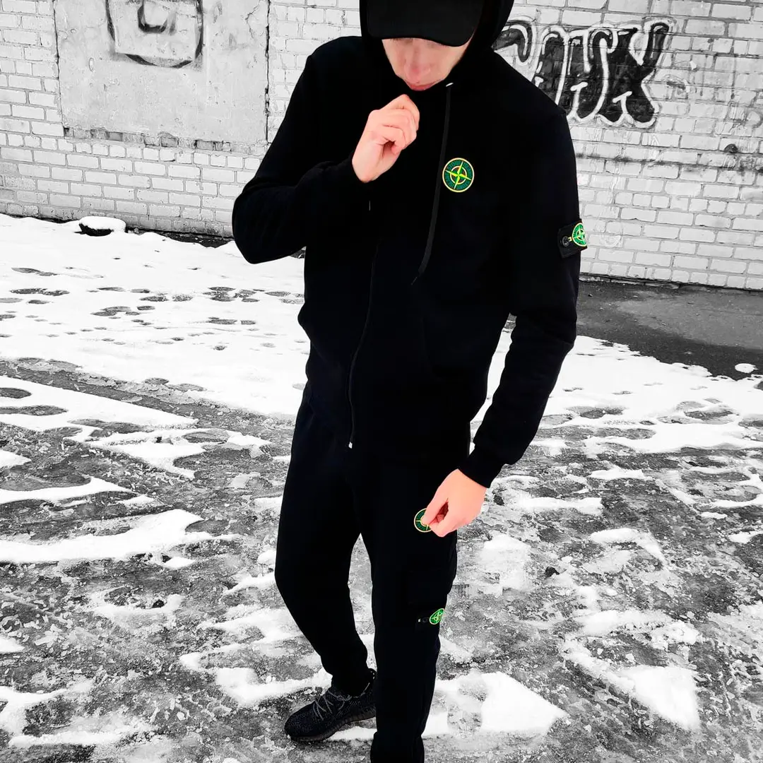 Чоловічий спортивний костюм Stone Island чорний K