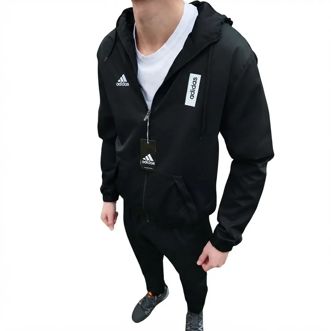 Спортивний костюм Adidas чорний (вітровка + штани)