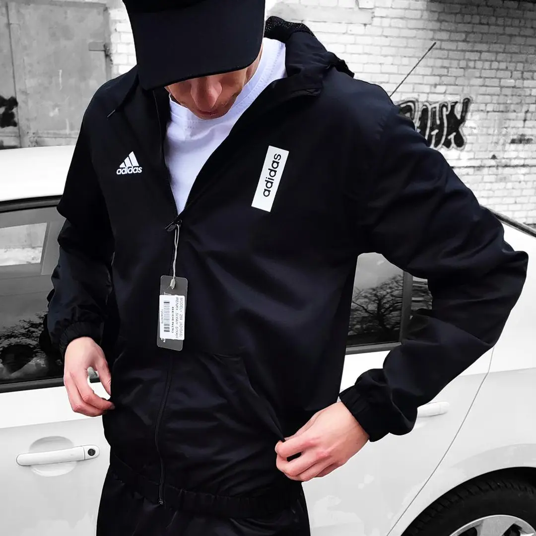 Спортивний костюм Adidas чорний (вітровка + штани)
