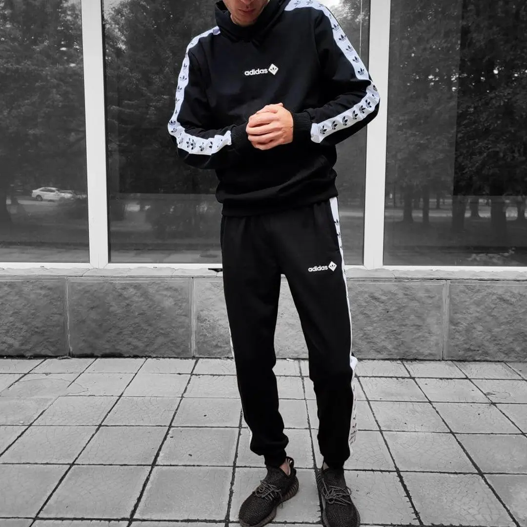 Спортивний костюм Adidas лампас (чорний)