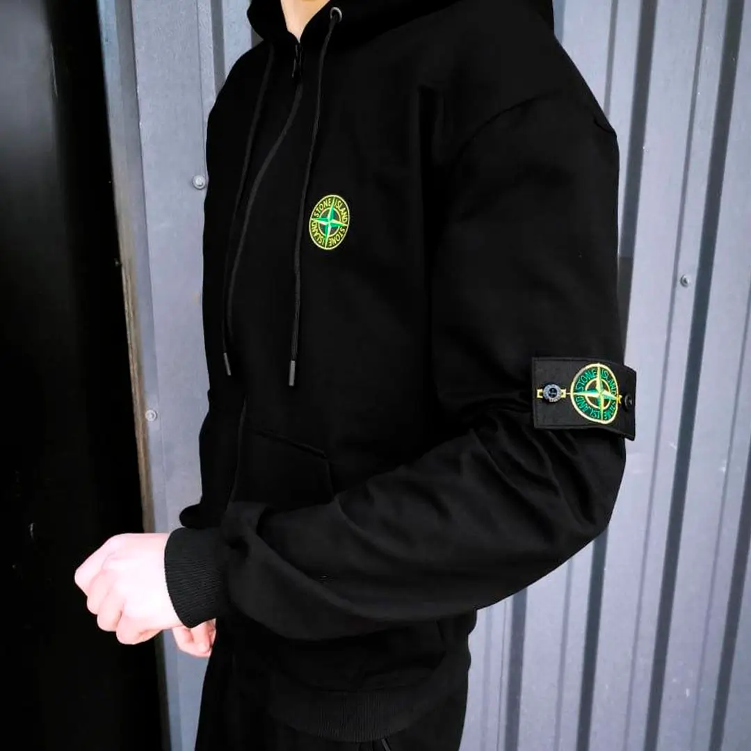 Спортивний костюм Stone Island з капюшоном чорний K