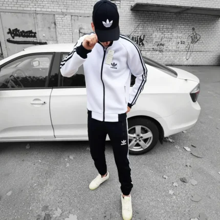 Утеплені спортивні костюми Зимовий спортивний костюм Adidas (білий) Орхідея