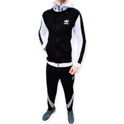 Спортивні костюми Спортивний костюм Adidas (чорний з білим) Орхідея