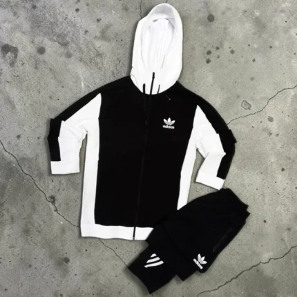 Спортивні костюми Спортивний костюм Adidas (чорний з білим) Орхідея