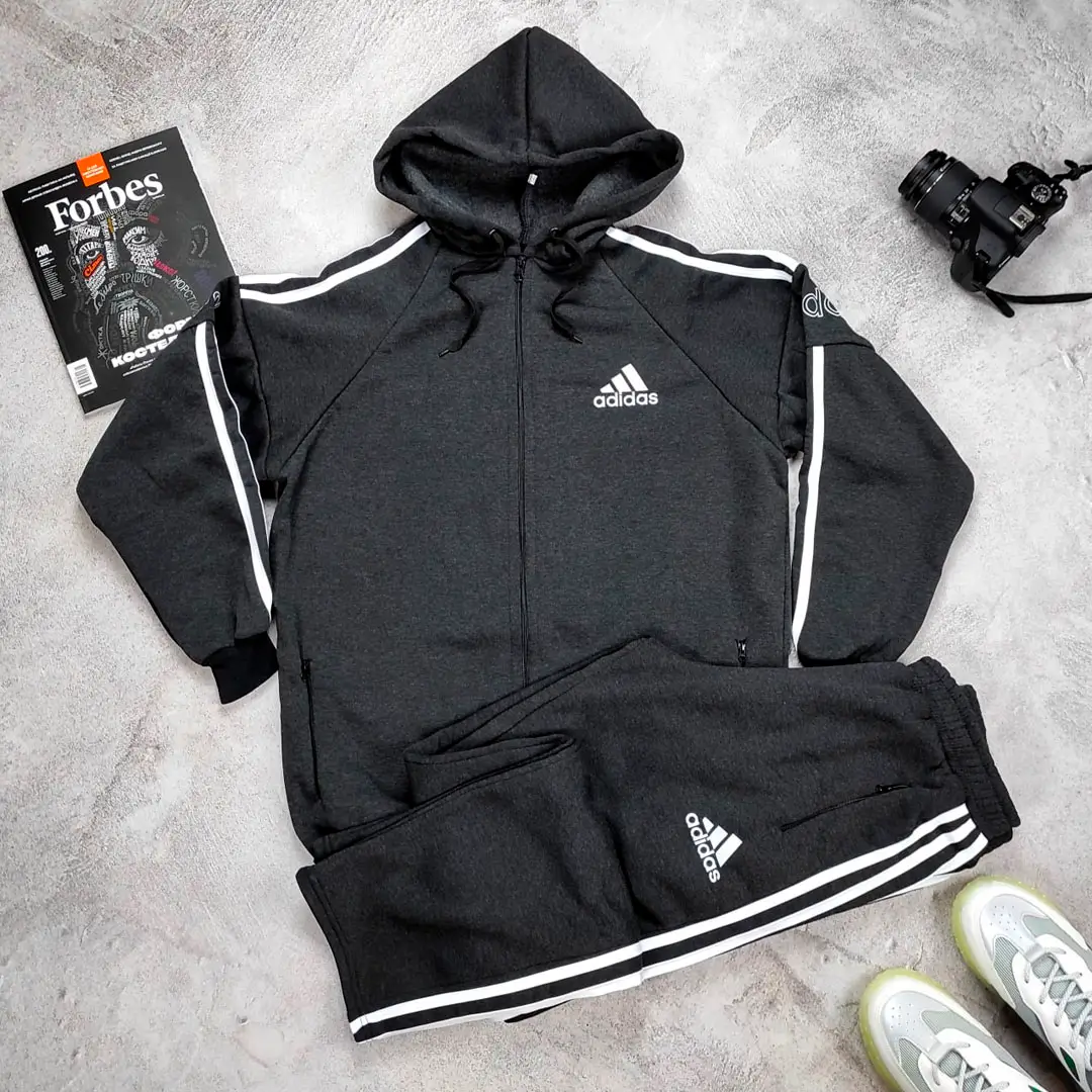 Adidas з капюшоном сірий