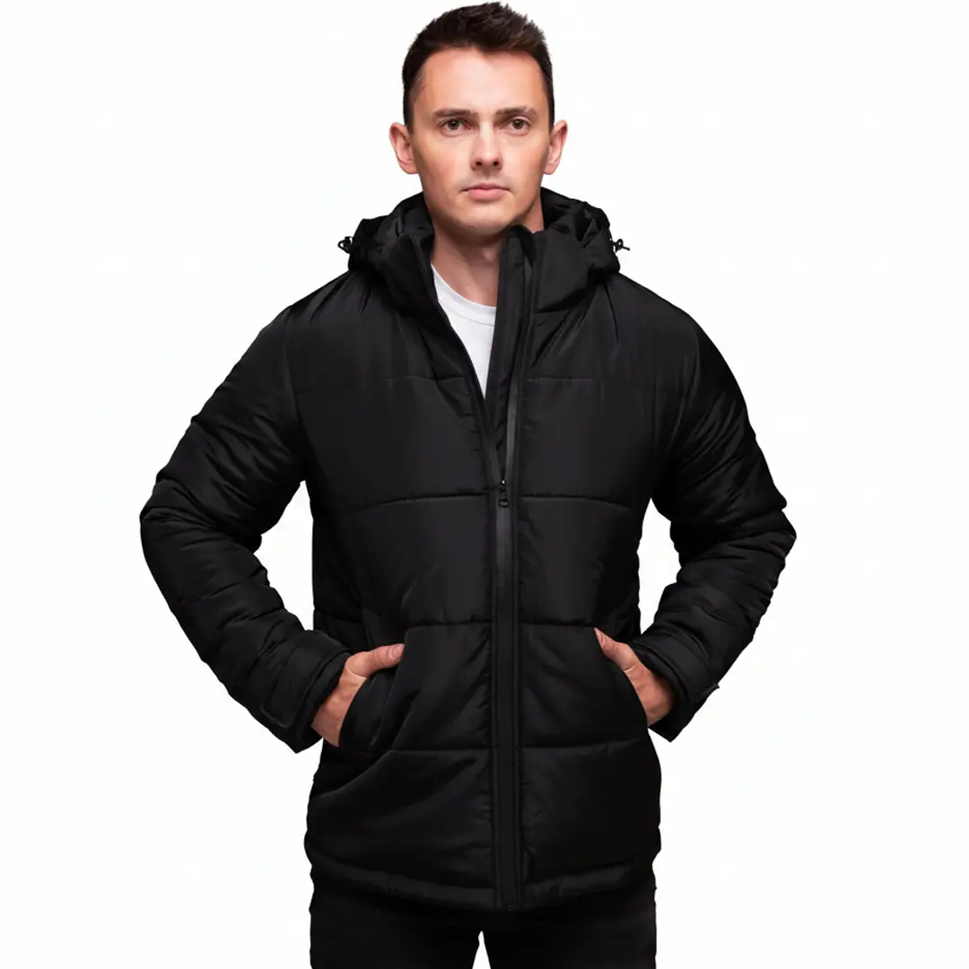 Чоловіча утеплена зимова куртка Casual (чорна)