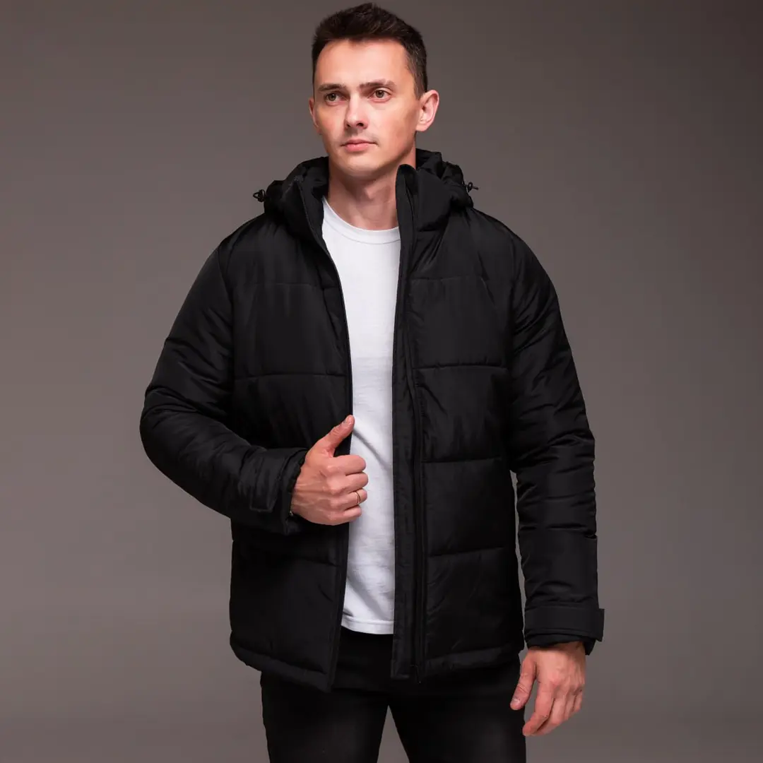Чоловіча утеплена зимова куртка Casual (чорна)