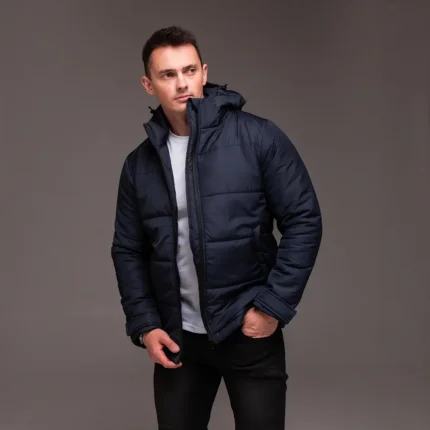 Зимові куртки Чоловіча утеплена зимова куртка Casual (темно-синя) Орхідея