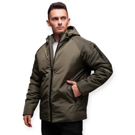 Зимові куртки Чоловіча зимова куртка з капюшоном (хакі) khaki Орхідея