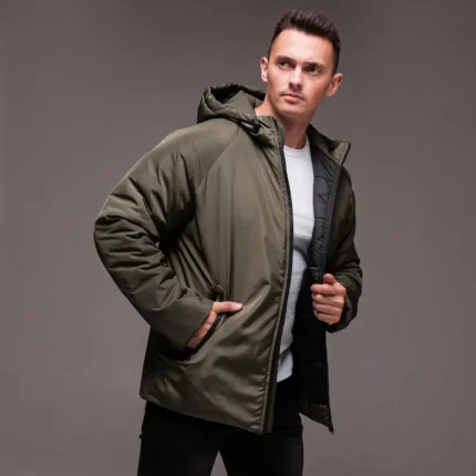 Зимові куртки Чоловіча зимова куртка з капюшоном (хакі) khaki Орхідея