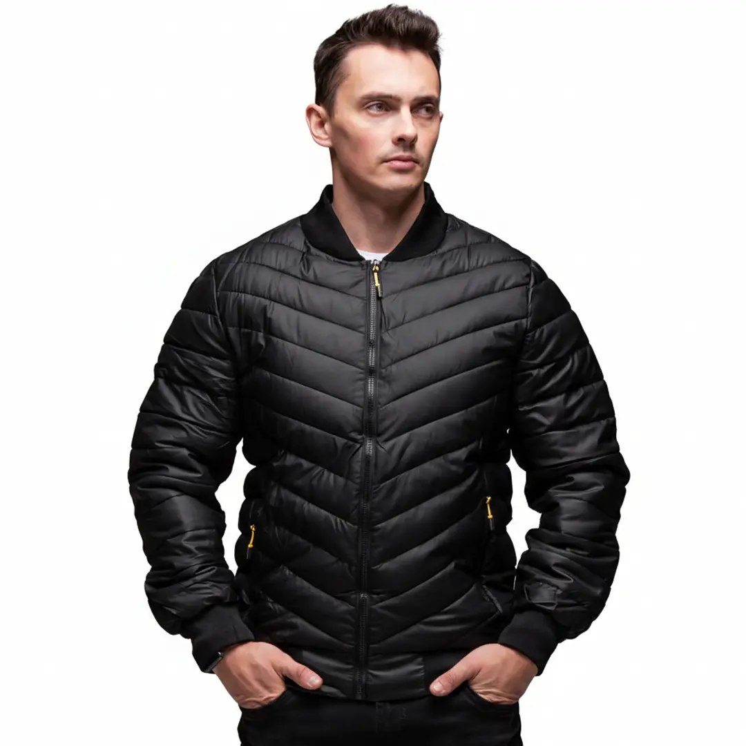 бомбер утеплений casual (чорний)