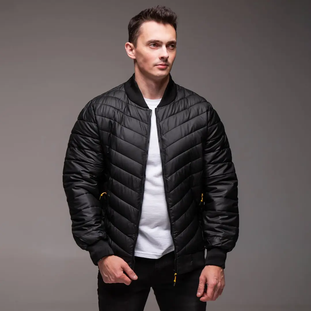 бомбер утеплений casual (чорний)