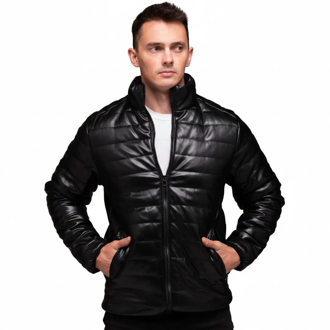 шкіряна куртка утеплена без капюшона