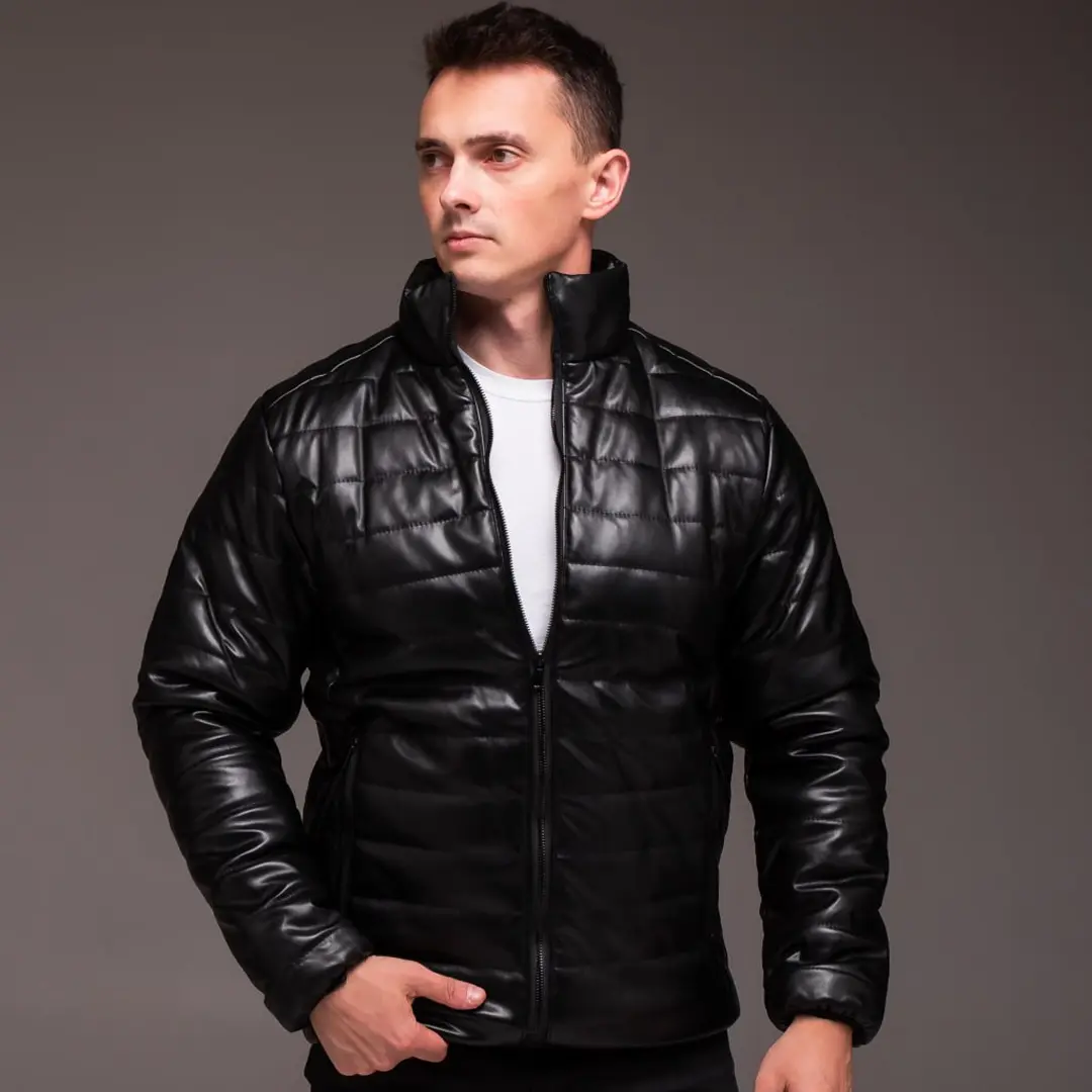 шкіряна куртка утеплена без капюшона