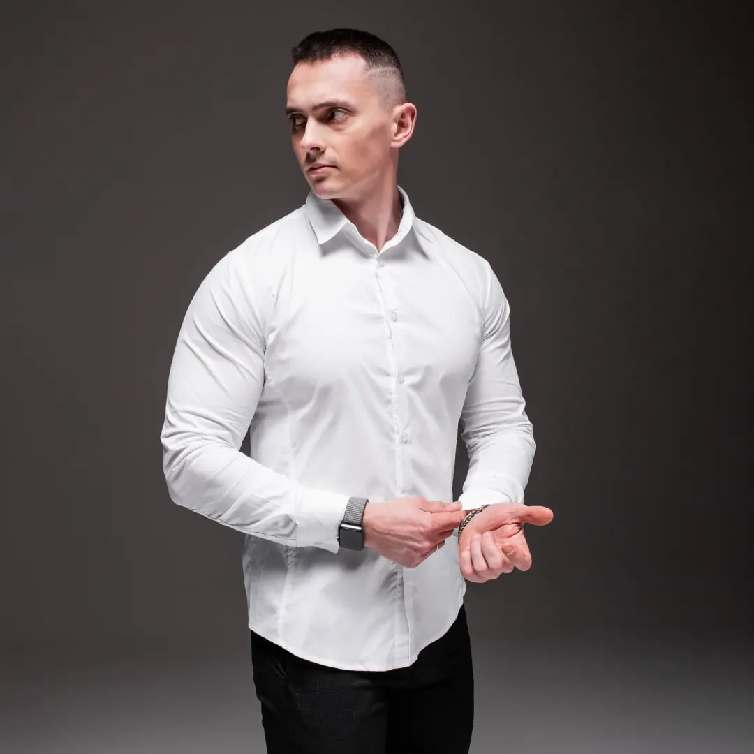 сорочка класична біла з довгими рукавами