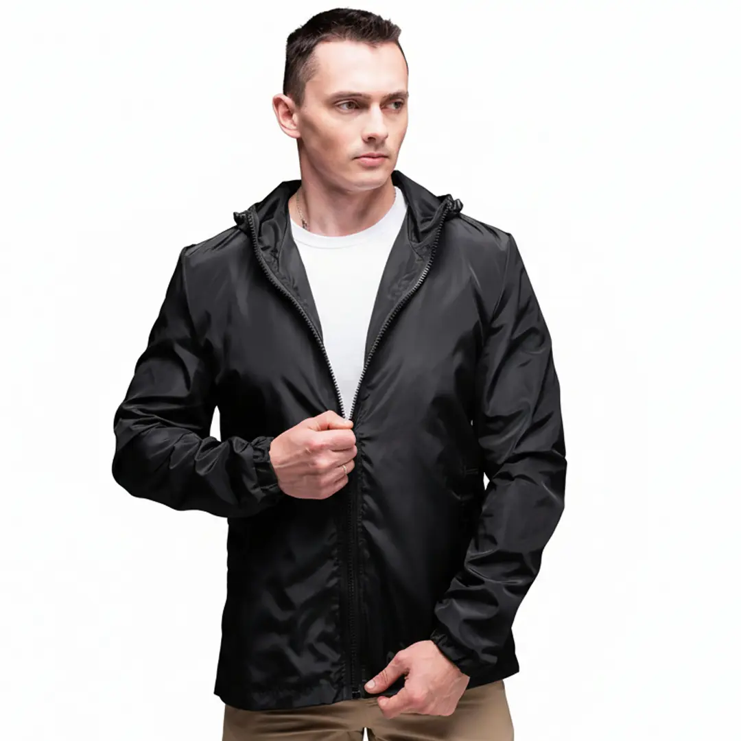 вітровка з капюшоном (чорна)