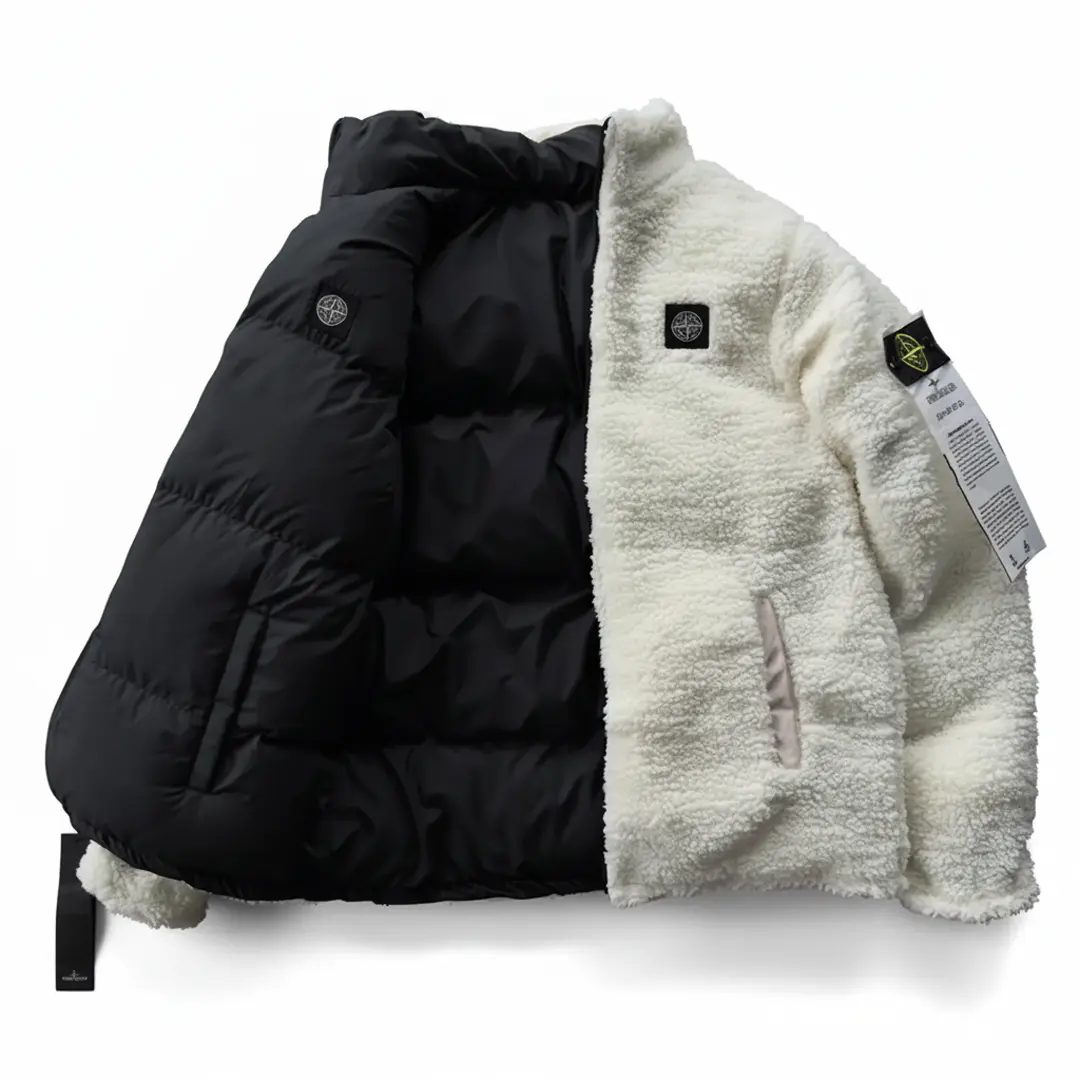 Чоловіча двостороння куртка Stone Island (чорно біла)