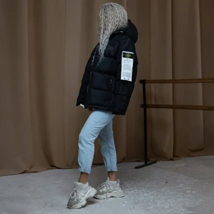 Жіночі зимові куртки Куртка жіноча Stone Island (чорна) Орхідея