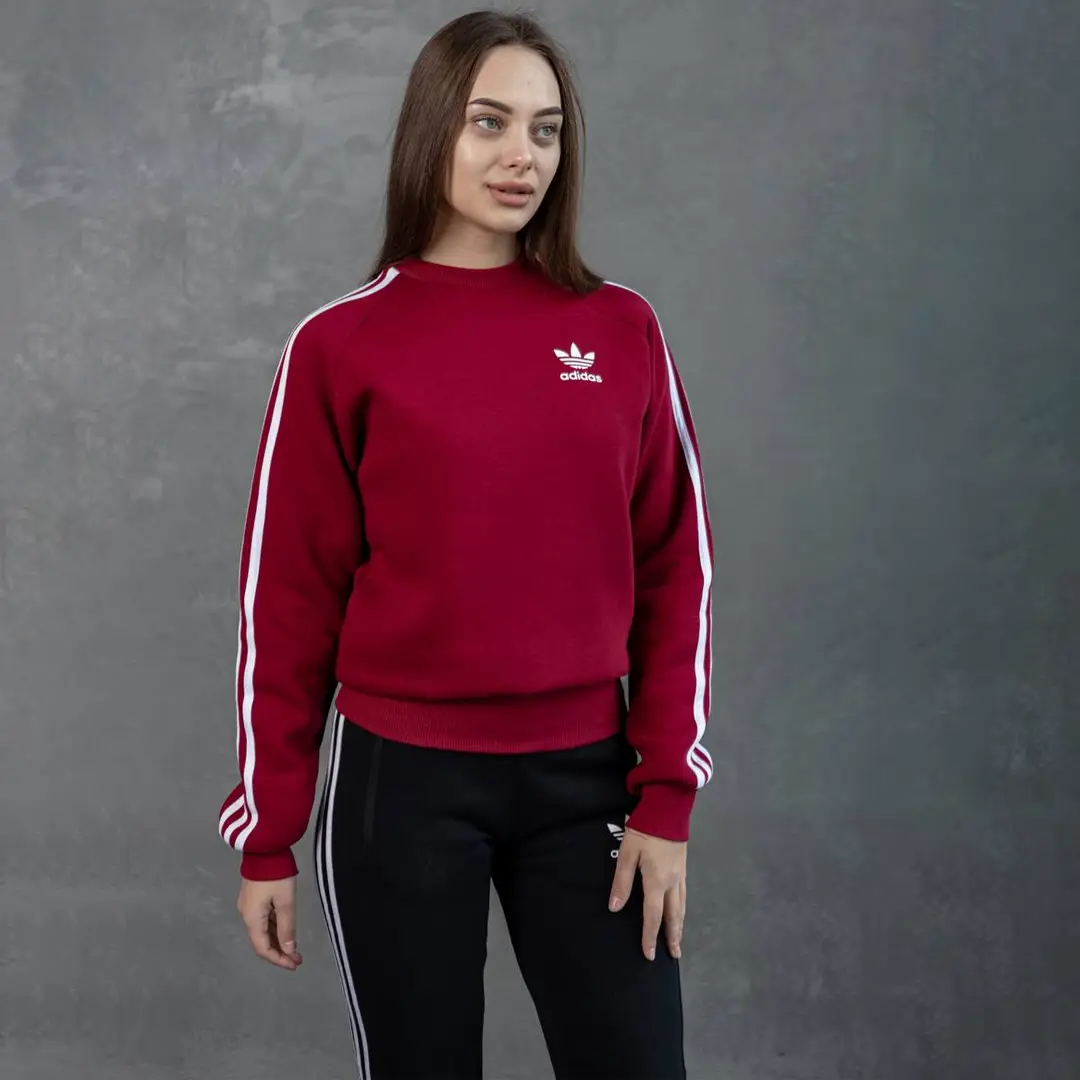 Жіночий зимовий спортивний костюм adidas бордовий