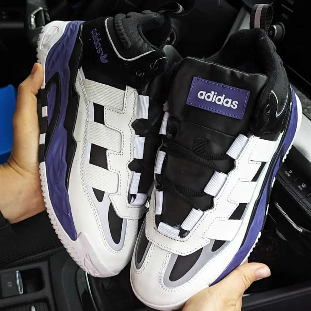 Зимові кросівки Adidas Niteball білі з фіолетовим Зимові кросівки Adidas Niteball білі з фіолетовим