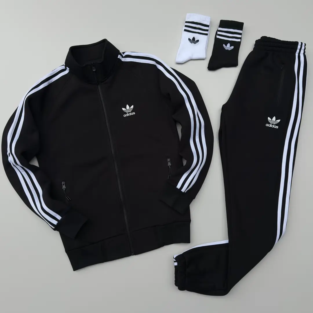 Костюм adidas зима кофта штани чорний