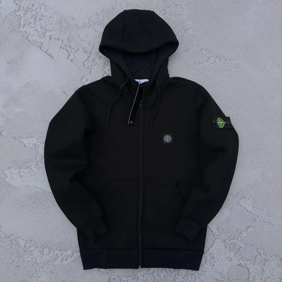 Зіп худі STONE ISLAND ЗИМА чорна