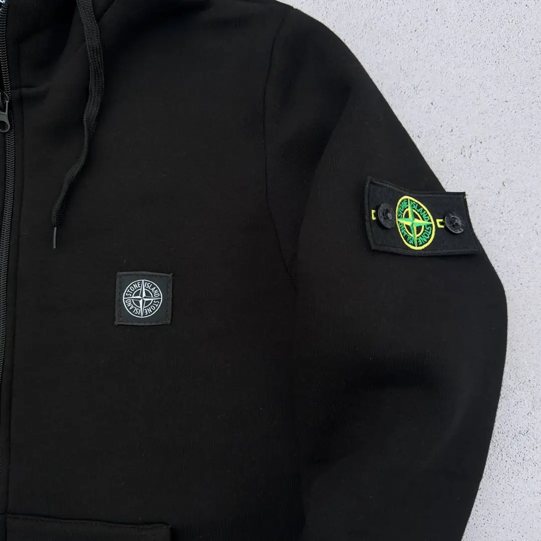 Зіп худі STONE ISLAND ЗИМА чорна