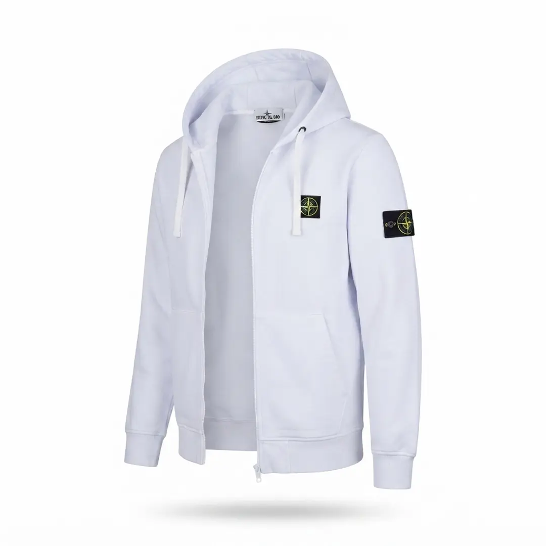 Спортивні кофти Зіп худі Stone Island зима (біла) Орхідея Спортивні кофти Зіп худі Stone Island зима (біла) Орхідея