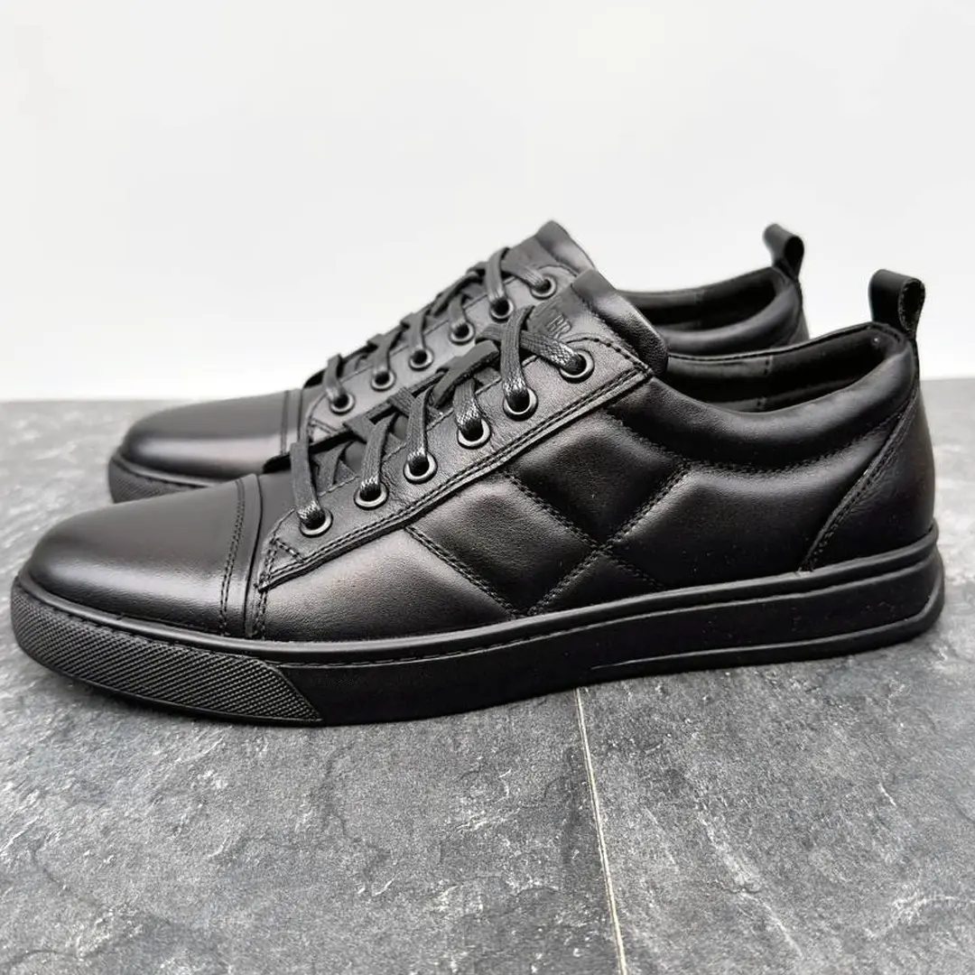 Чоловічі шкіряні напівчеревики Tsevo CV (чорні)