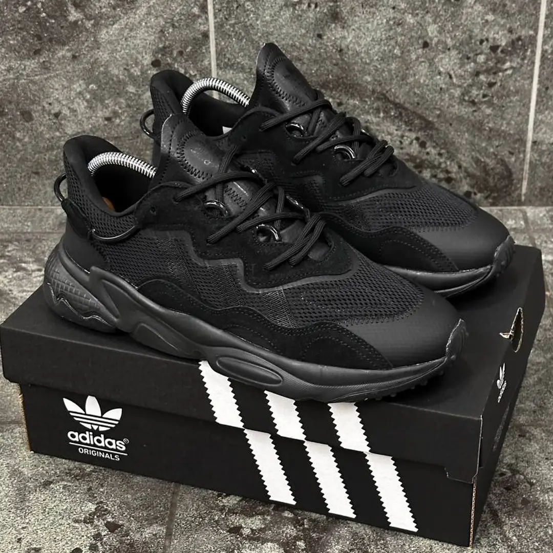 Кросівки Adidas Ozweego all black замша