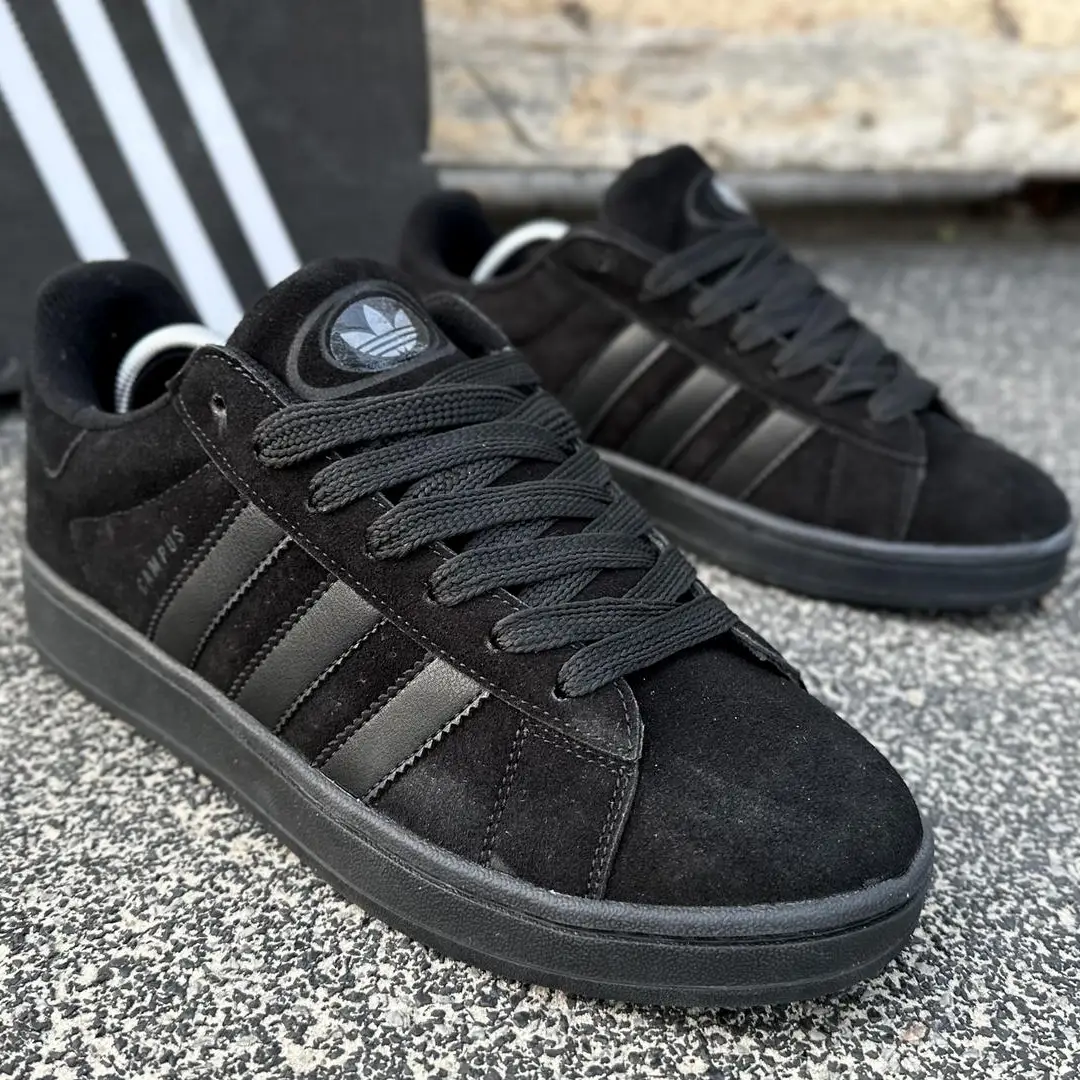 Кросівки Adidas Campus all black замша