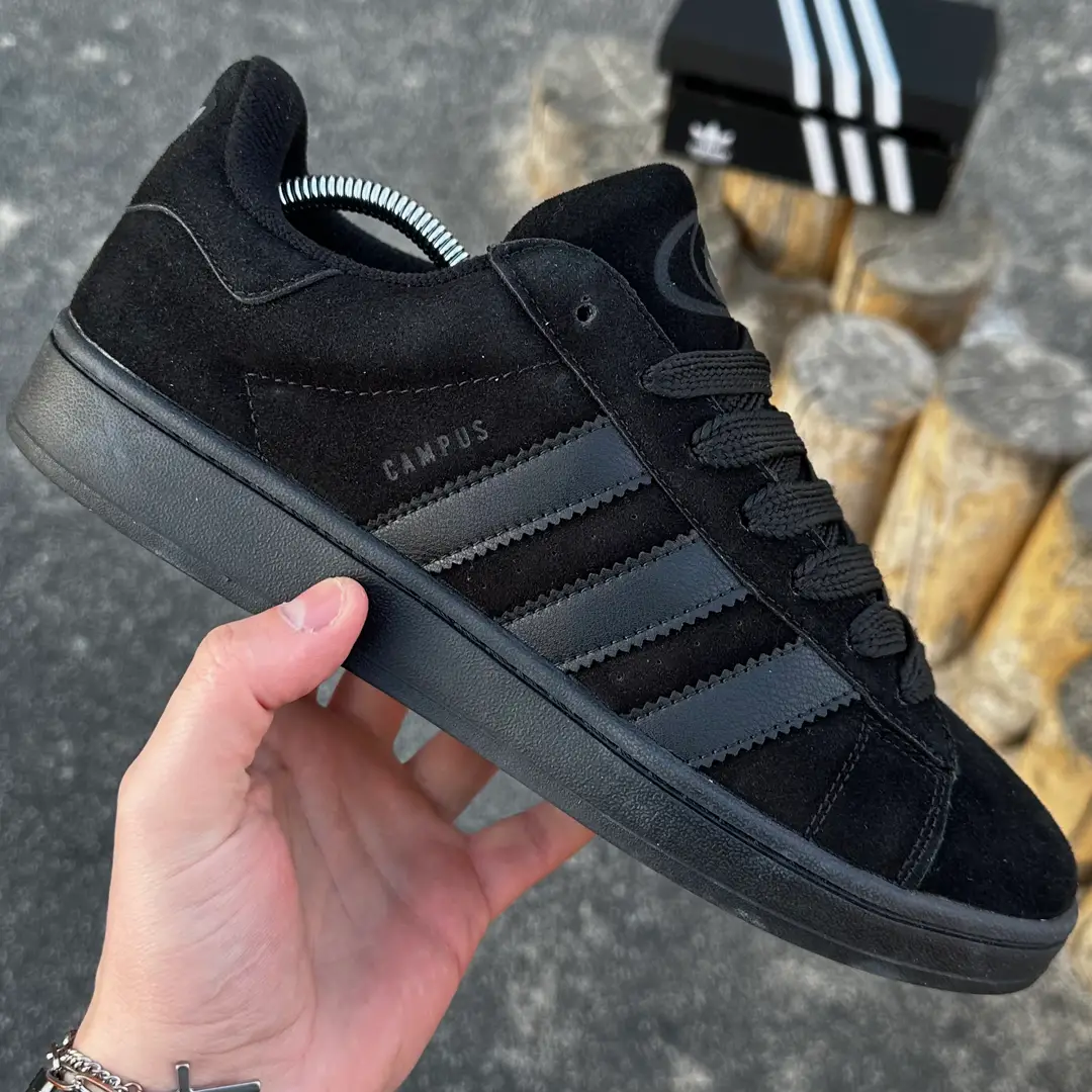 Кросівки Adidas Campus all black замша