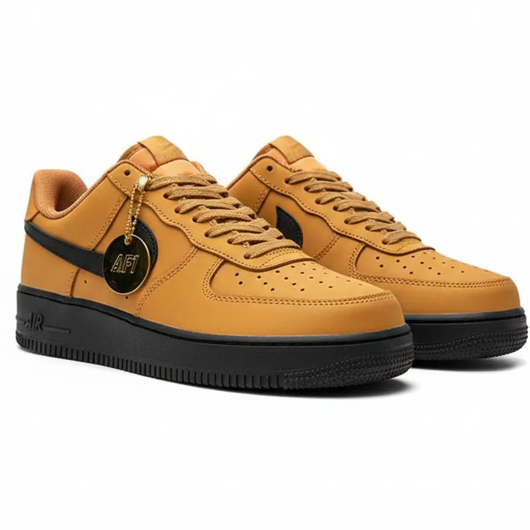 Кросівки Nike Air Force (camel, шкіра ЛІЦЕНЗІЯ)