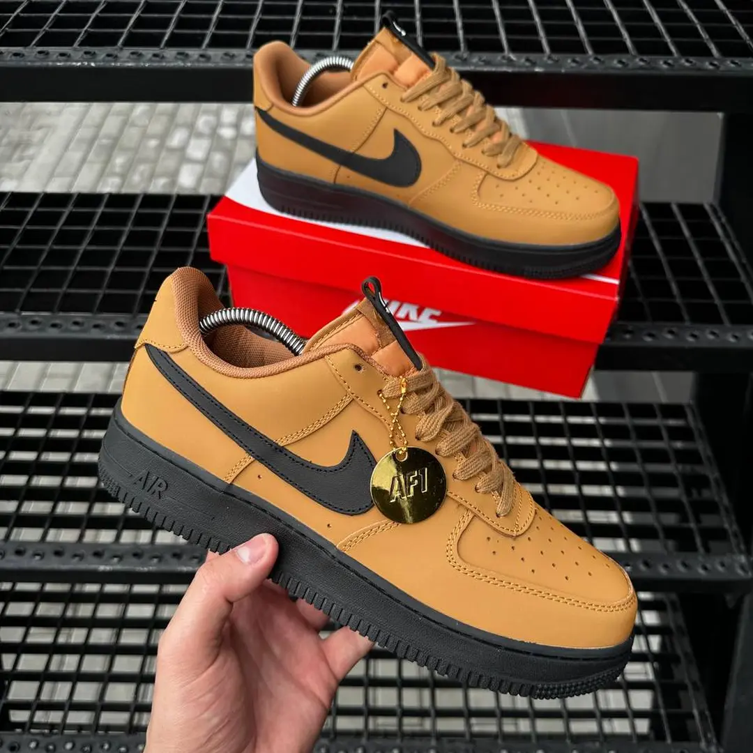 Кросівки Nike Air Force (camel, шкіра ЛІЦЕНЗІЯ)