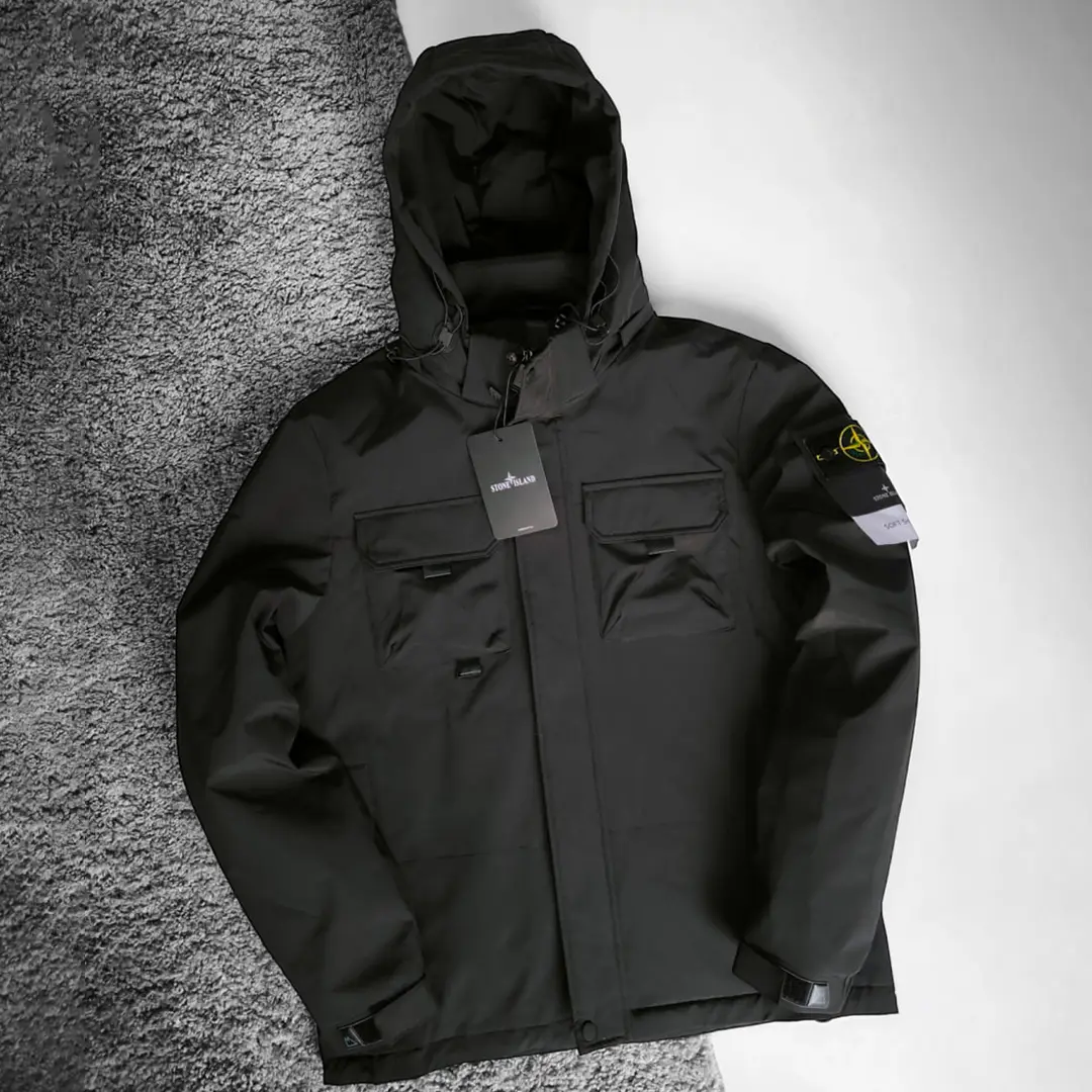 Чоловіча весняна куртка Stone Island чорна