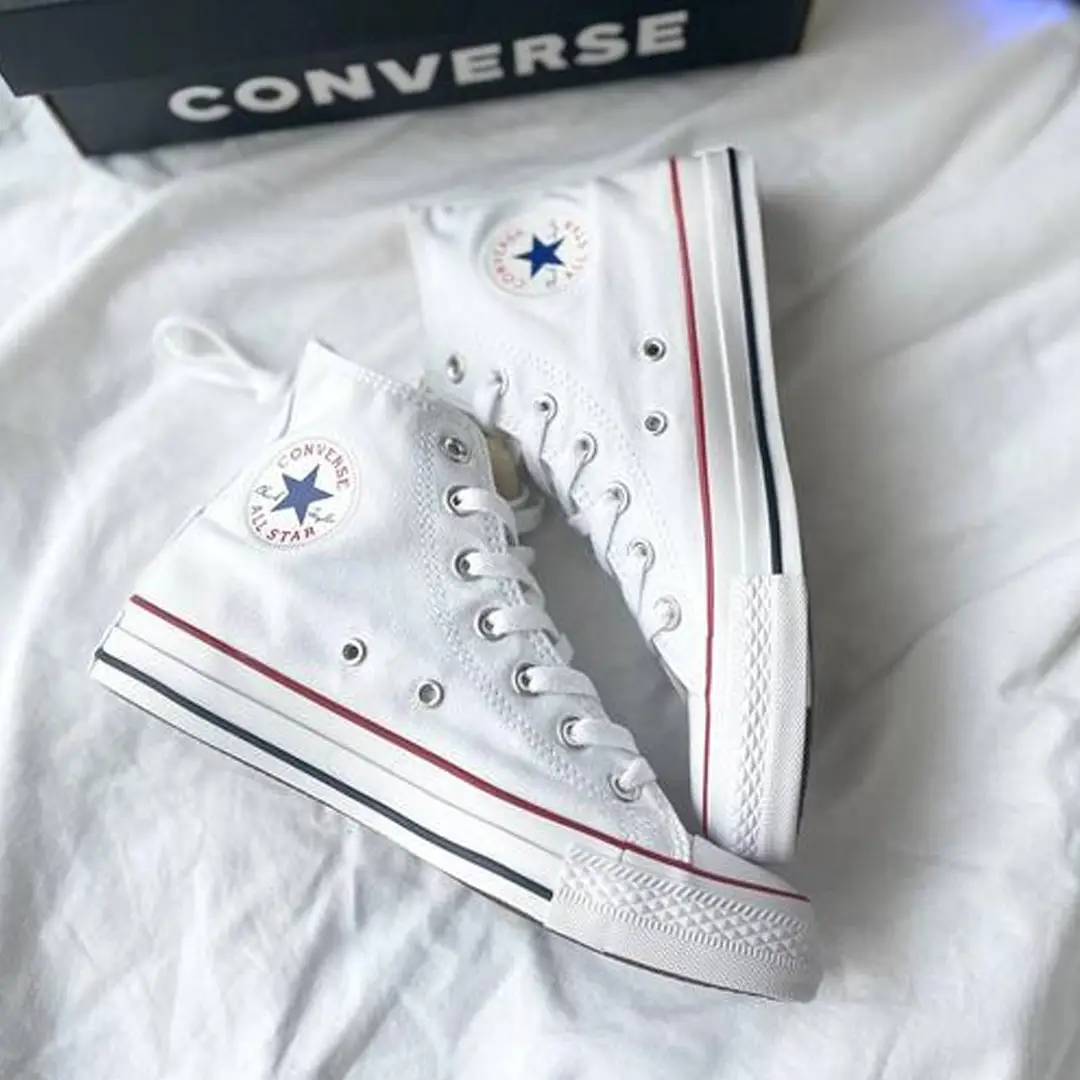 Кеди Converse All Star білі кольорове лого