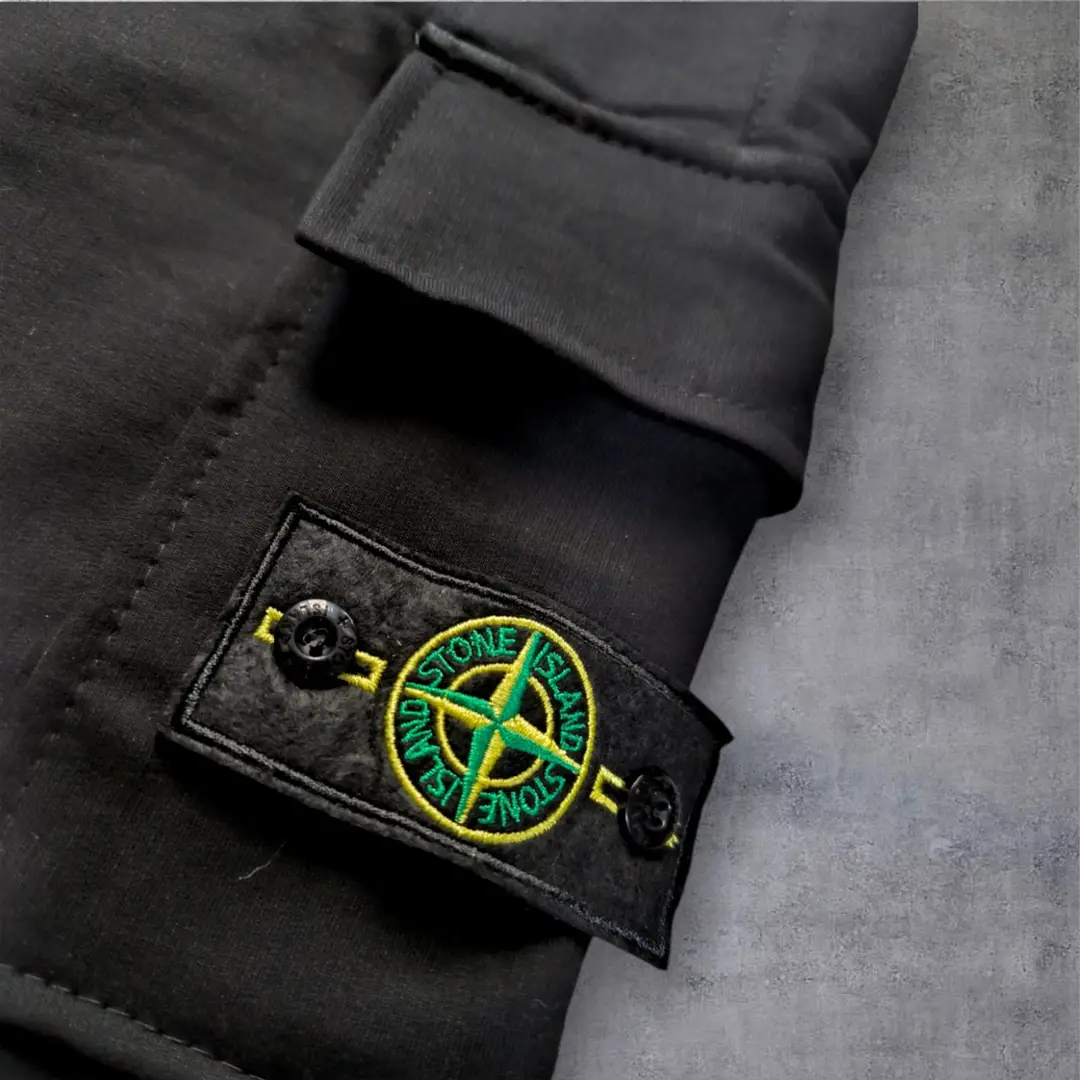 Спортивний костюм Stone Island чорний з капюшоном