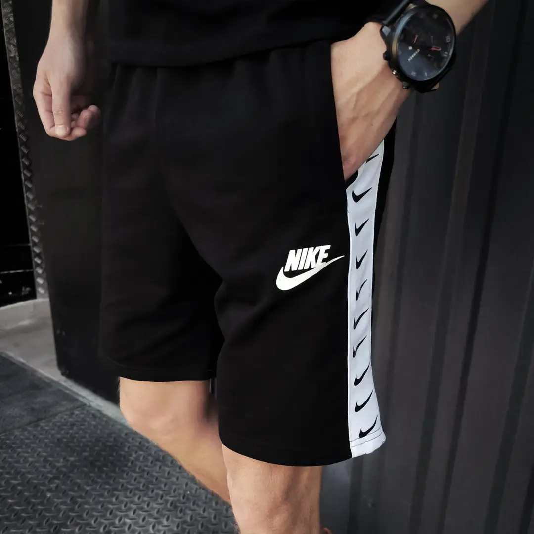 Літній комплект Літній чоловічий комплект Nike чорний (футболка + шорти) Магазин Орхідея Літній чоловічий комплект Nike (футболка + шорти)