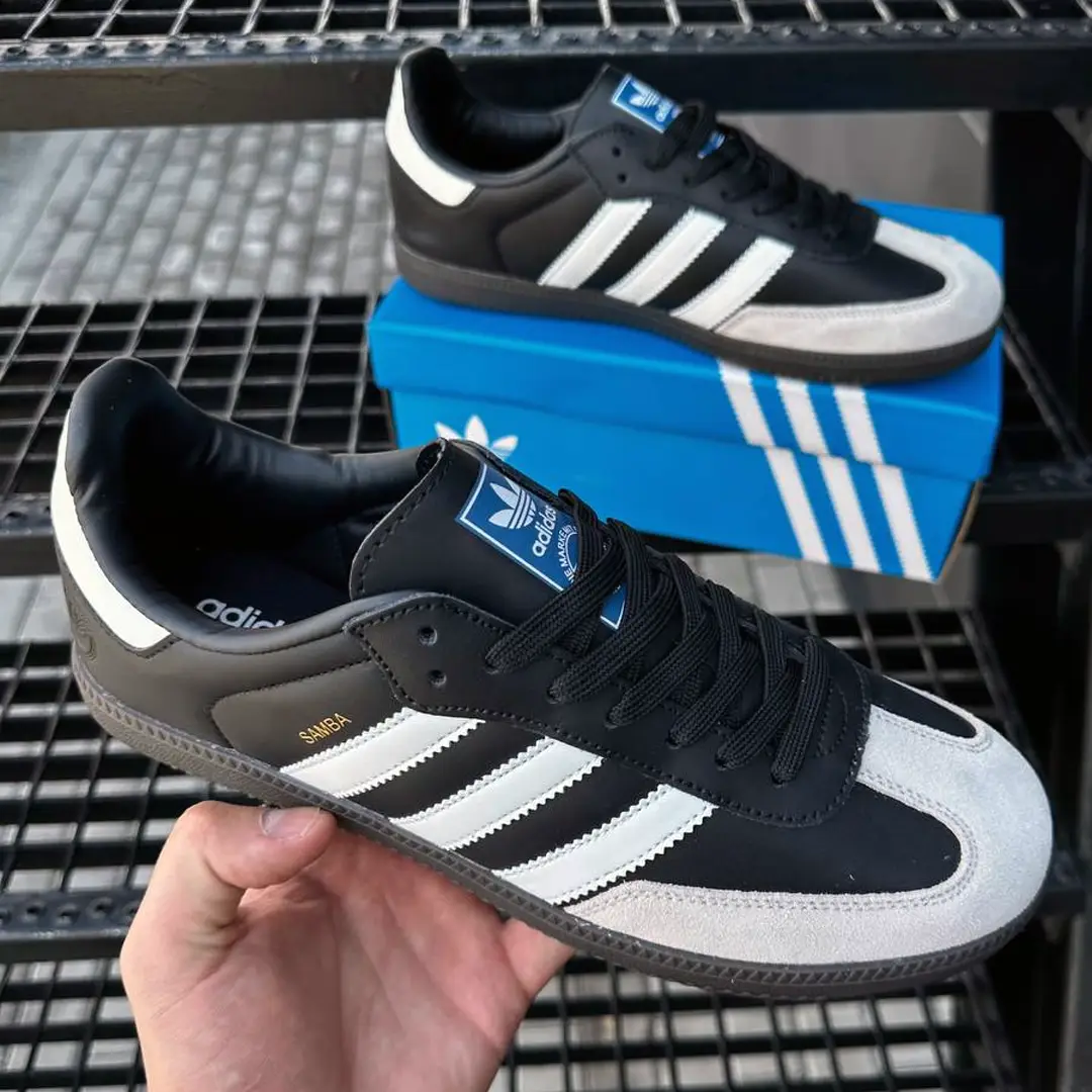 Взуття Кросівки Adidas Samba OG (black & white) Магазин Орхідея Чоловічі кросівки Adidas SAMBA (black & gray)