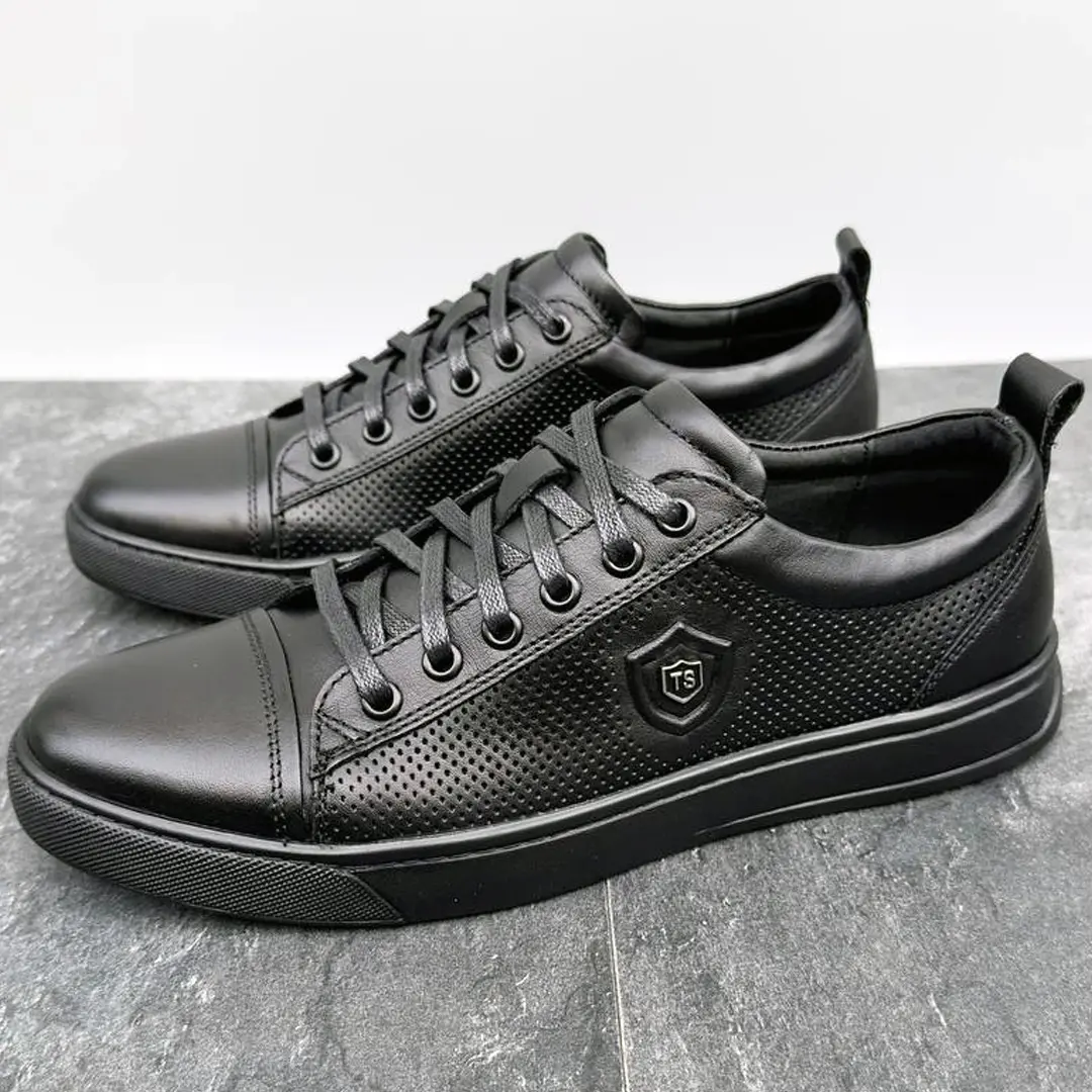 Чоловічі шкіряні напівчеревики Tsevo CV (чорні)