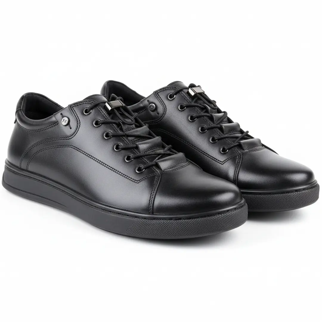 Чоловічі шкіряні напівчеревики V (чорні)