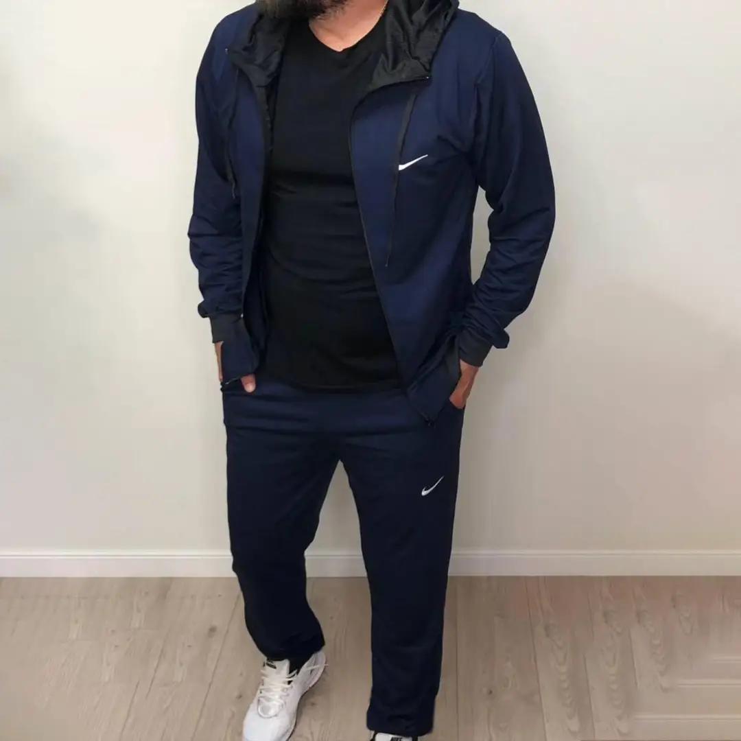 Спортивний одяг Чоловічий спортивний костюм Nike (чорний) Магазин Орхідея Чоловічий костюм БАТАЛ Nike (темно синій)