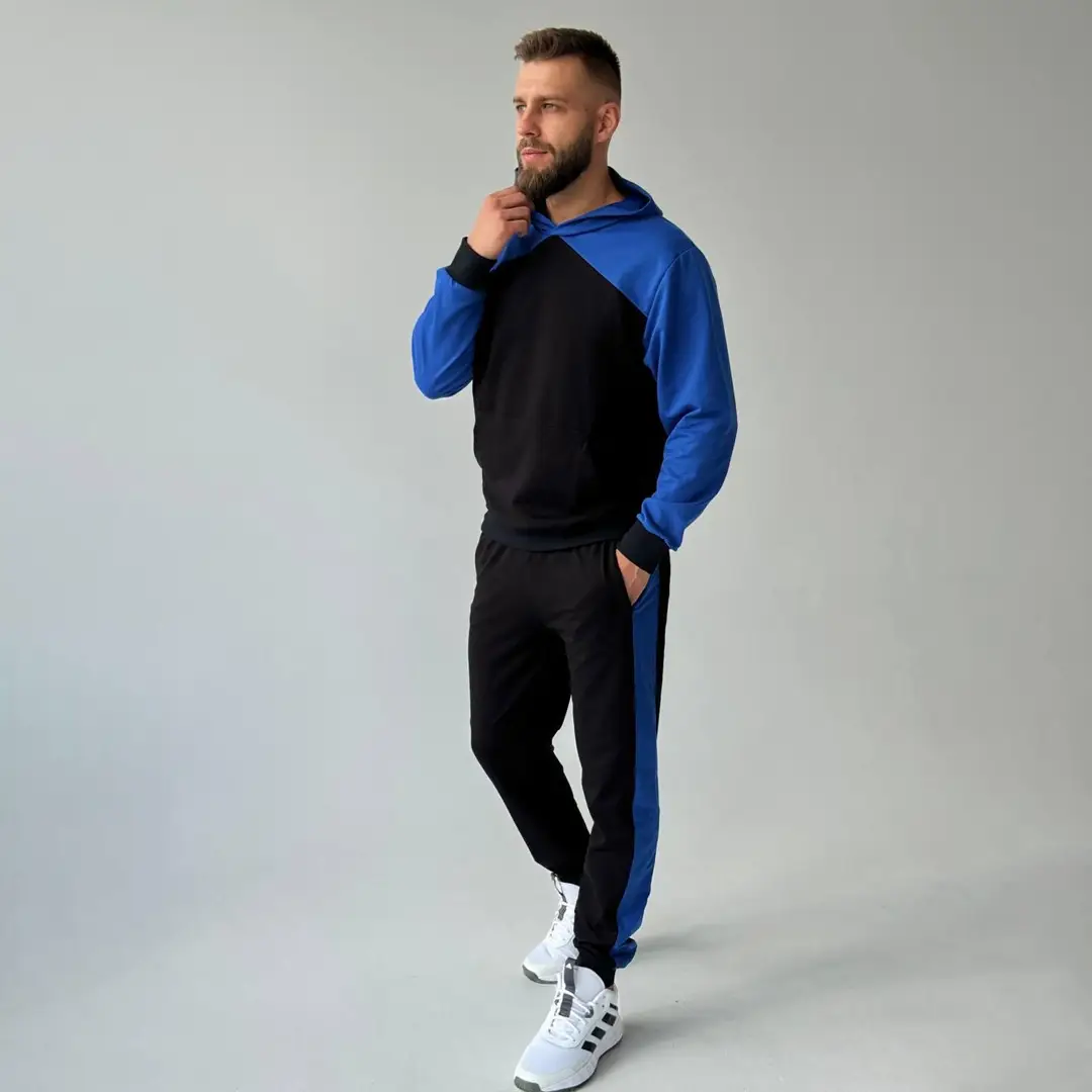 Спортивний одяг Спортивний костюм з чорними вставками Магазин Орхідея Спортивний костюм з синіми вставками