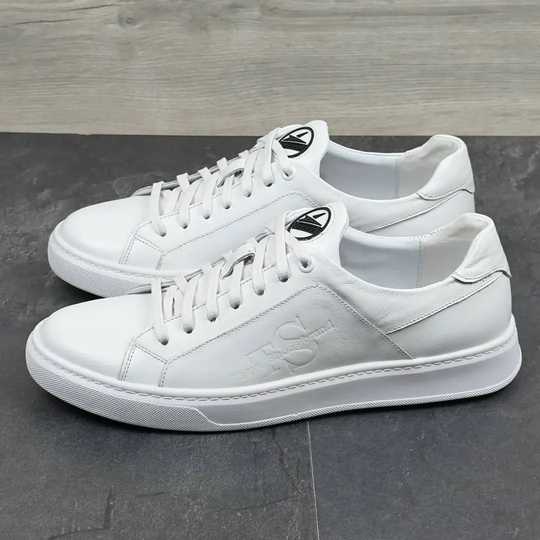 Чоловічі шкіряні напівчеревики Tsevo (білі)