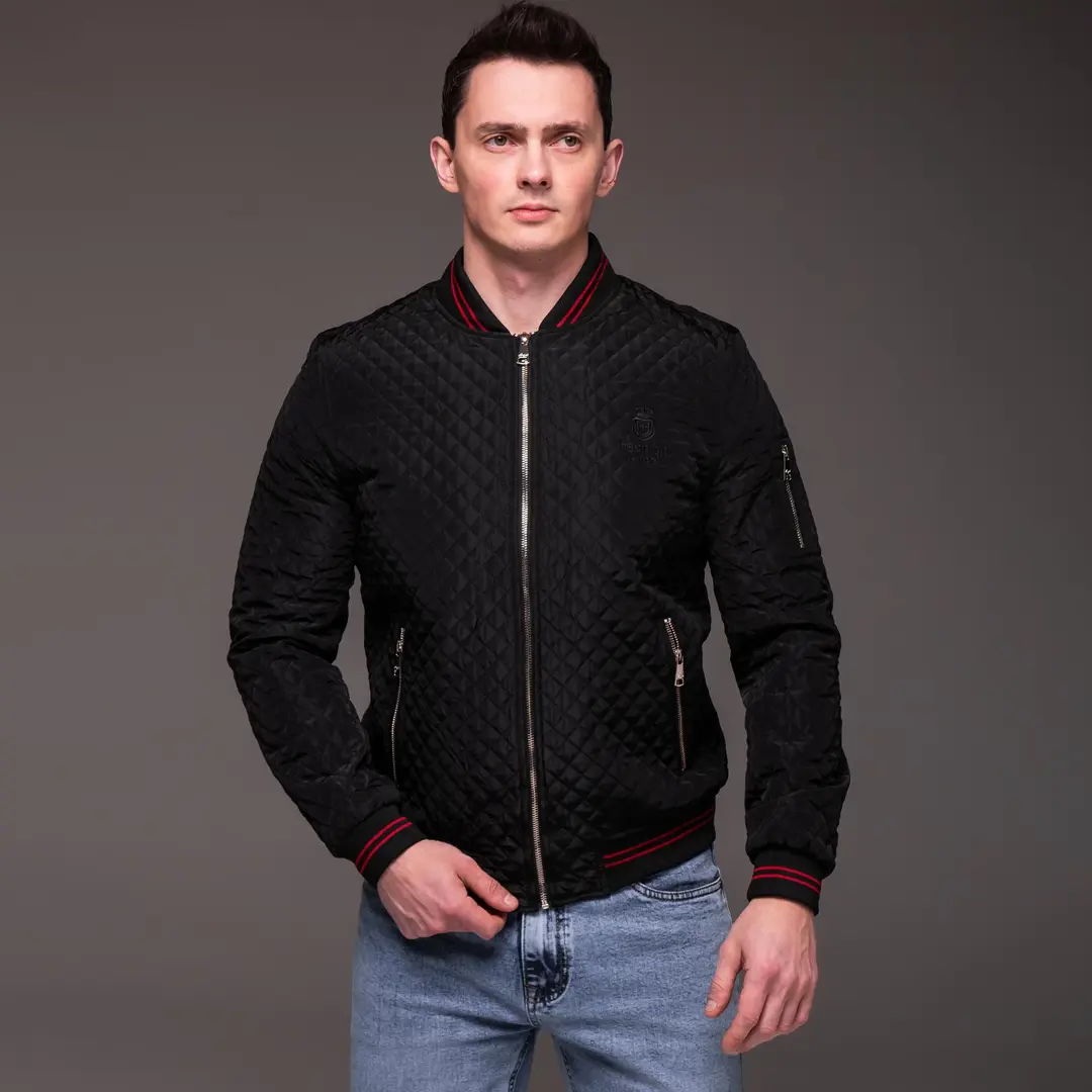 Демісезонний бомбер стьобаний Angel (чорний)