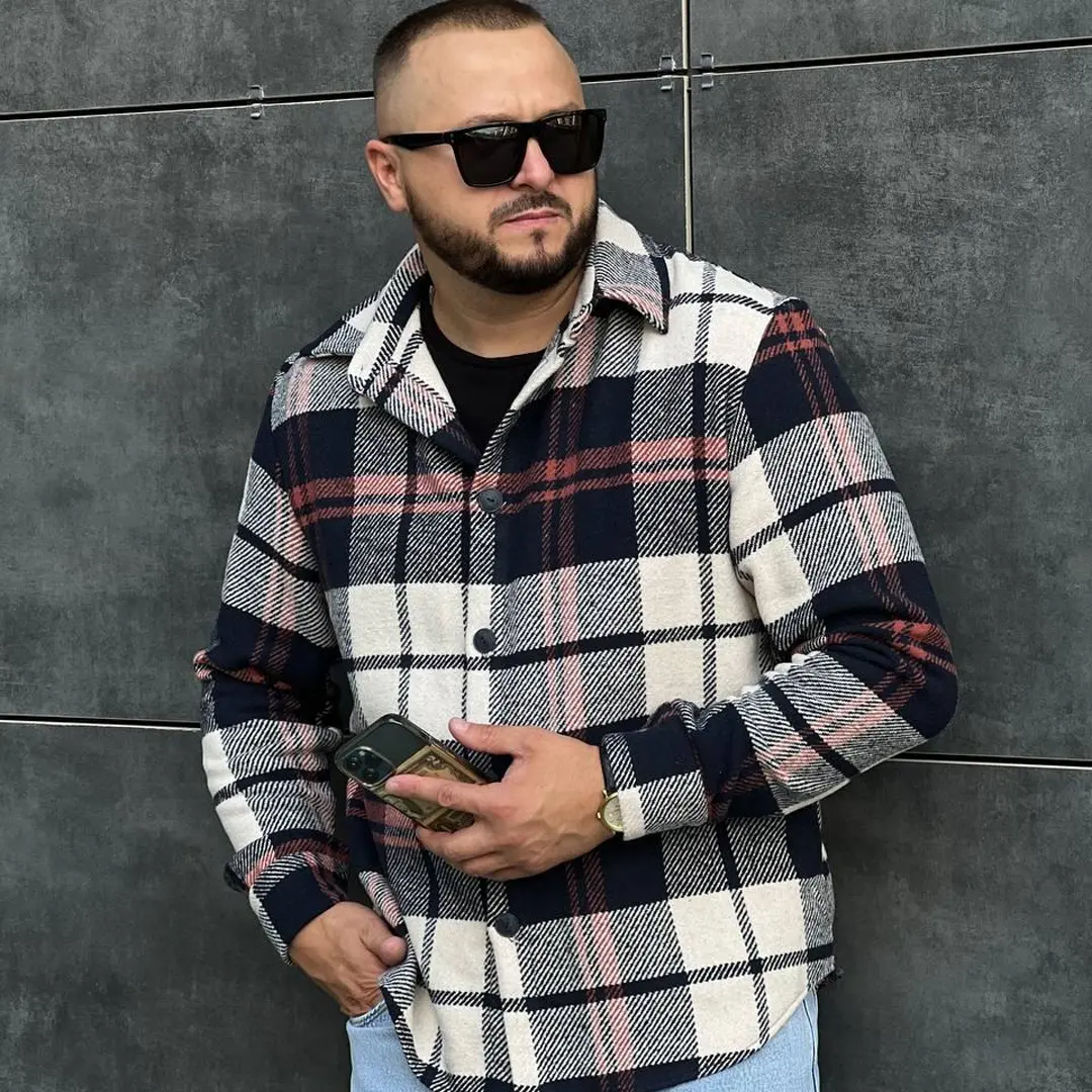 Чоловіча кашемірова сорочка (синя)