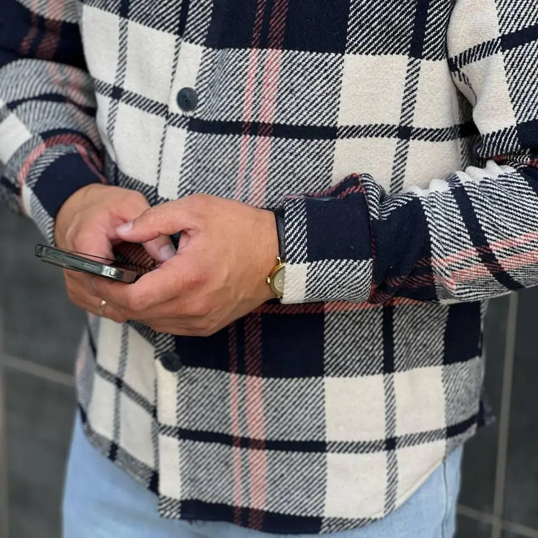 Чоловіча кашемірова сорочка (синя)