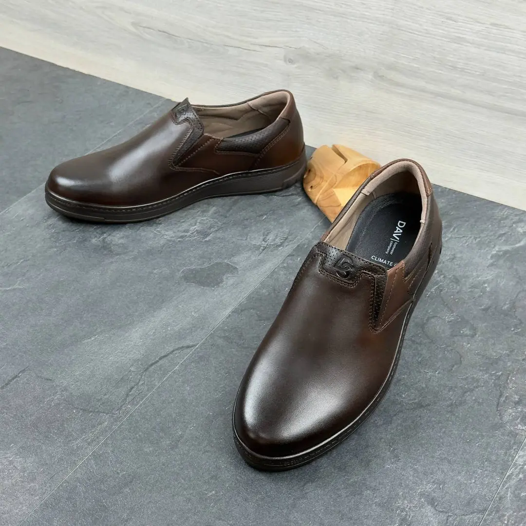 Чоловічі шкіряні туфлі (DS ) коричневі