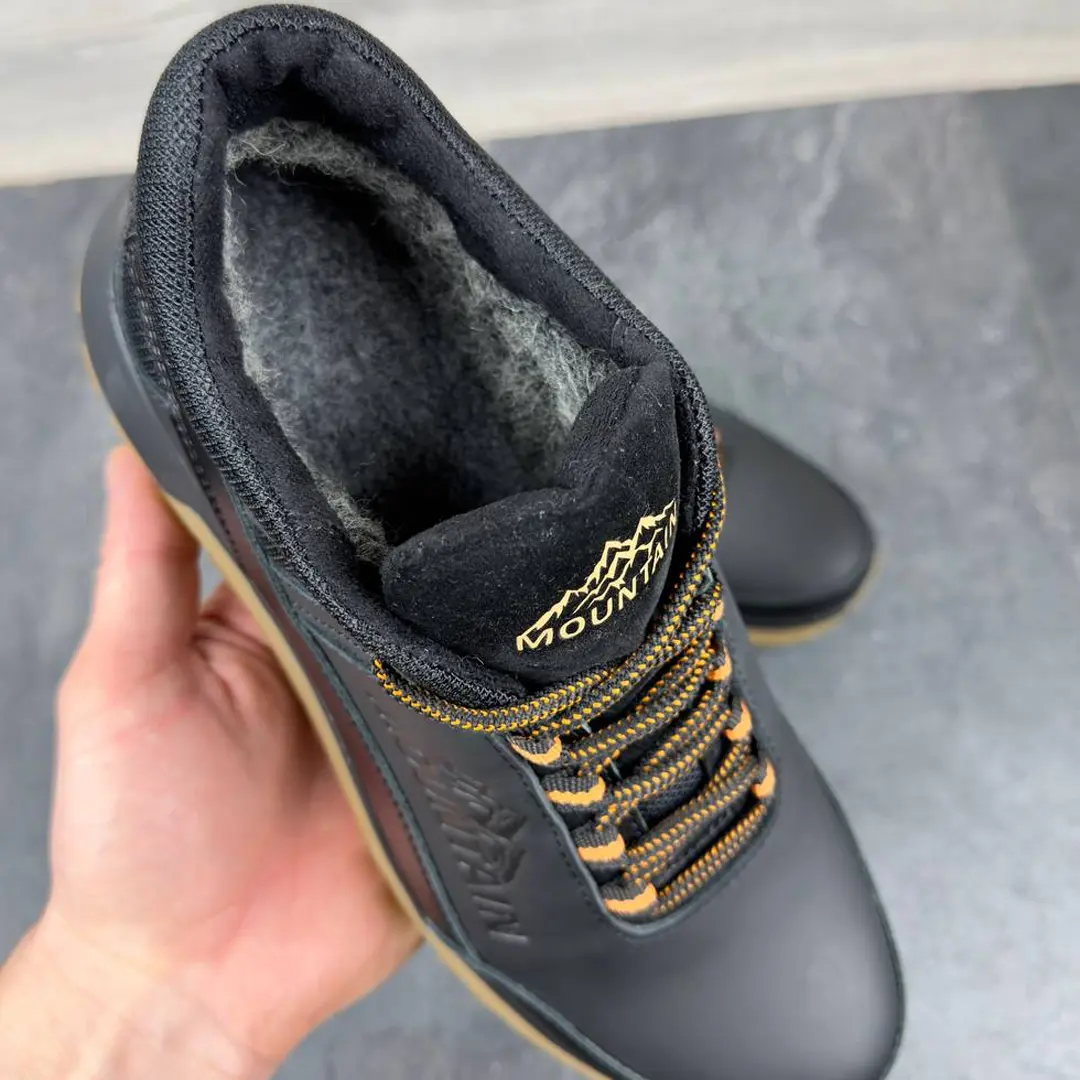 Чоловічі шкіряні зимові черевики (М чорний)